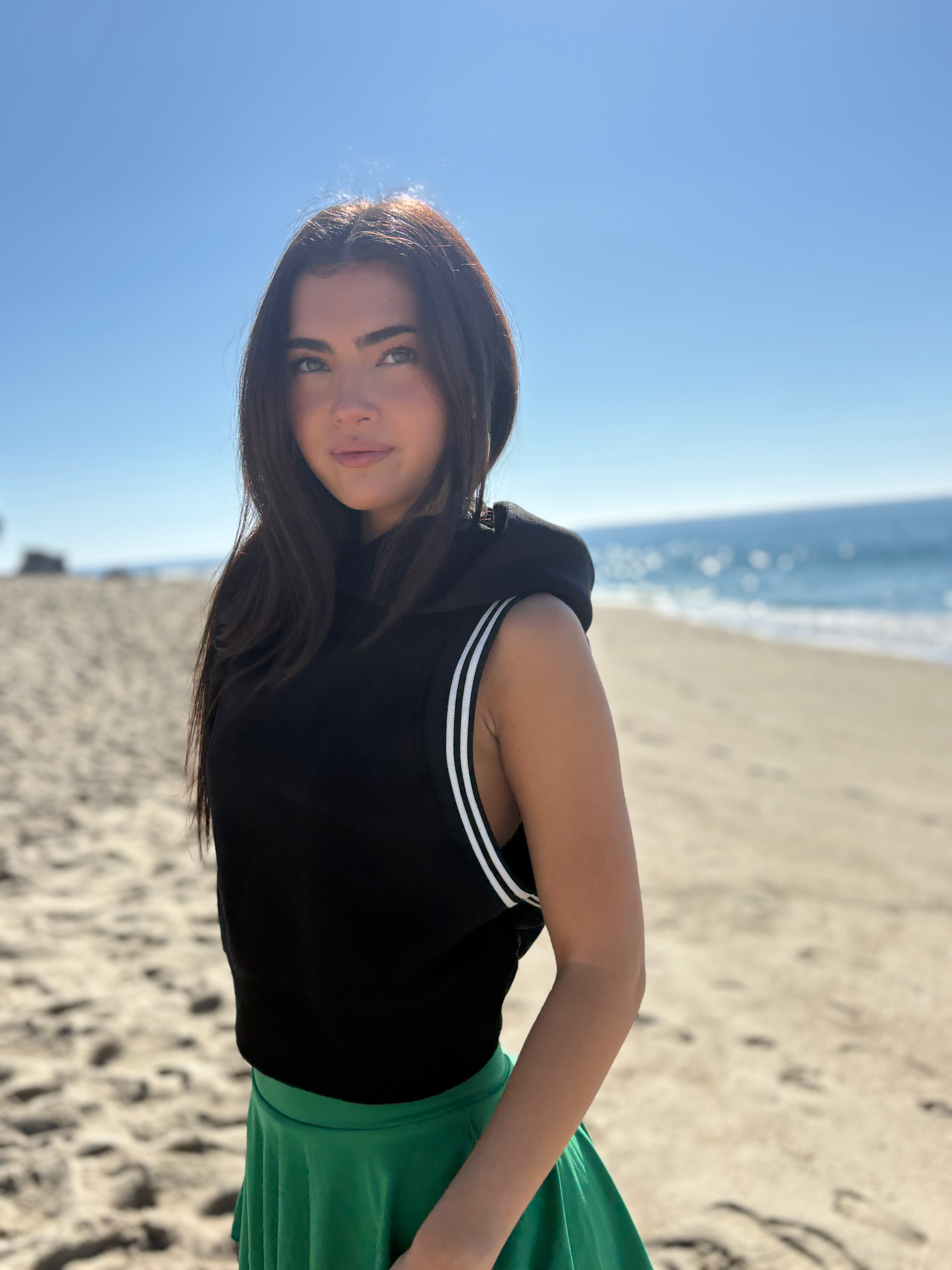BB Cropped Hoodie Tank - Striped
