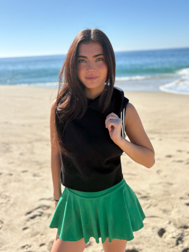 BB Cropped Hoodie Tank - Striped